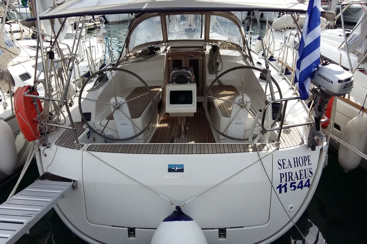 Sea Hope, a Bavaria Cruiser 37 sailboat at Kontokali, Greece