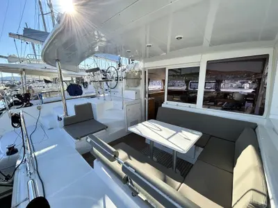 Deck of AQUADANCER, a Lagoon 400 S2 catamaran at Municipal Unit of Ellomenos, Greece
