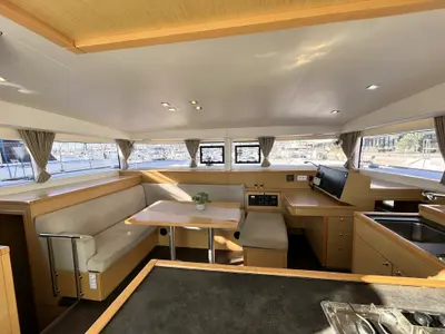 Salon of AQUADANCER, a Lagoon 400 S2 catamaran at Municipal Unit of Ellomenos, Greece