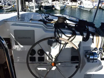 Cockpit of Memories, a Fountaine Pajot Isla 40 catamaran at Municipal Unit of Lefkada, Greece