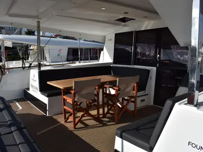 Deck of Memories, a Fountaine Pajot Isla 40 catamaran at Municipal Unit of Lefkada, Greece