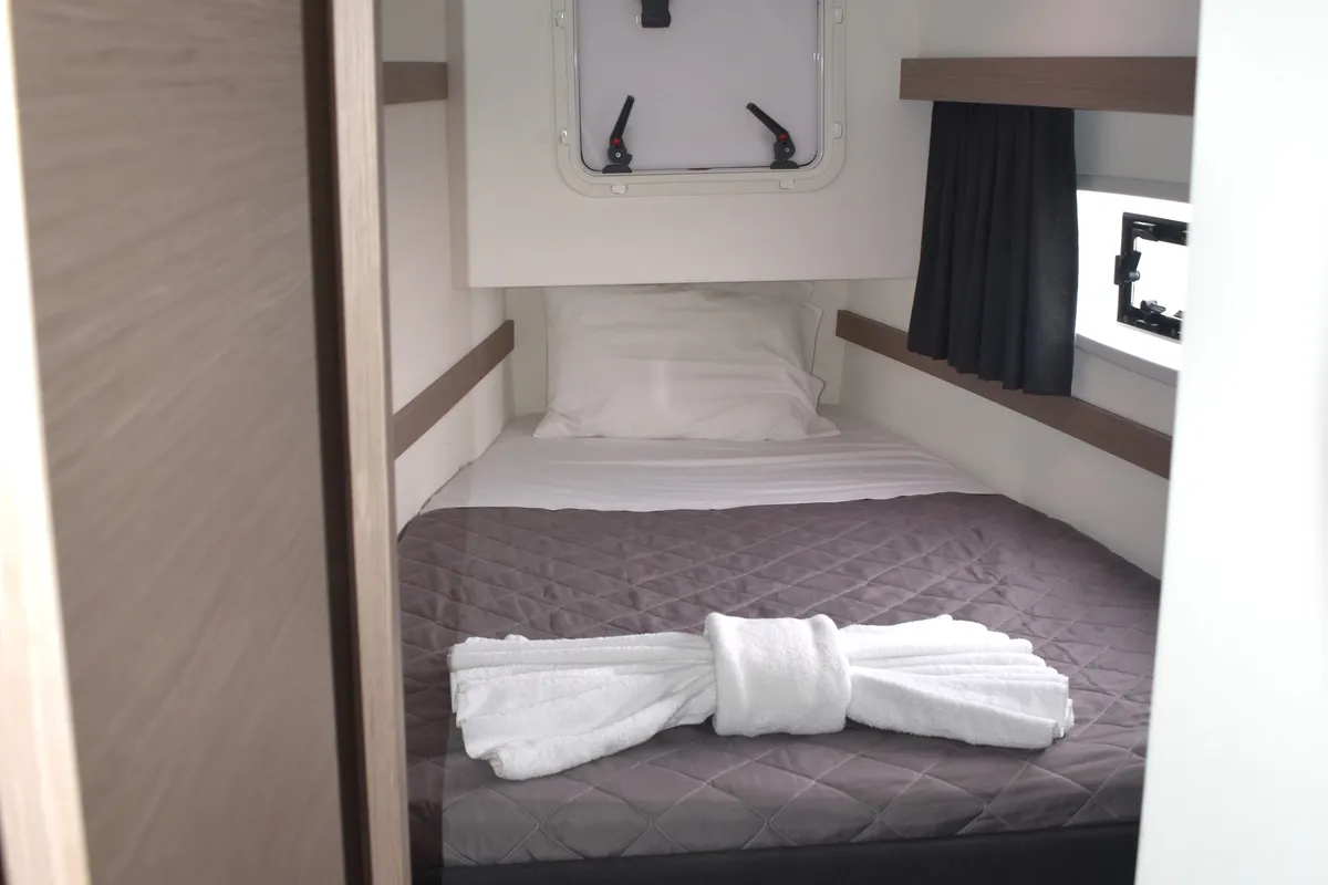 Cabin on Memories, a Fountaine Pajot Isla 40 catamaran at Municipal Unit of Lefkada, Greece