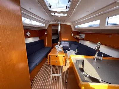 Salon of Siesta, a Bavaria Cruiser 34 sailboat at Pirovac, Croatia