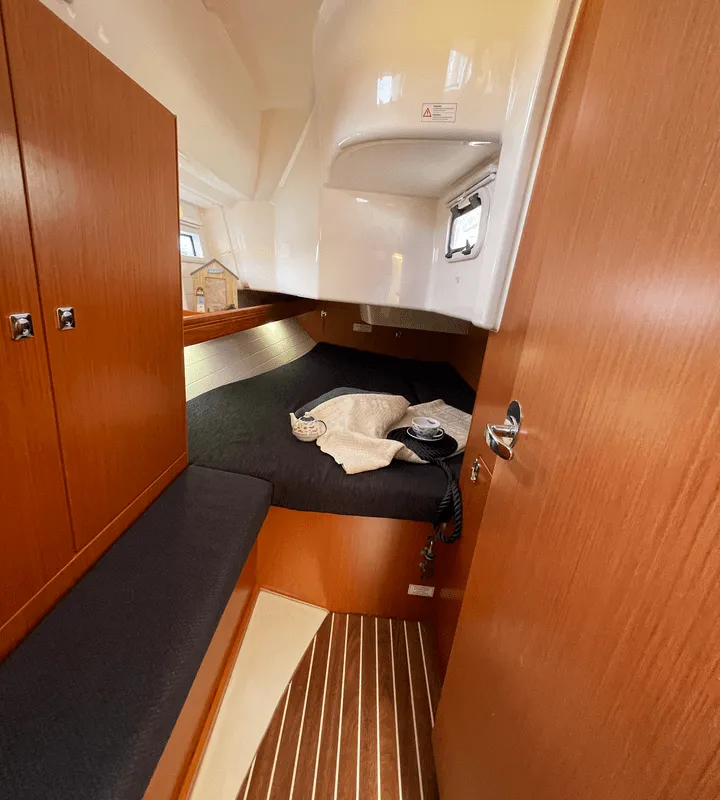 Head on Siesta, a Bavaria Cruiser 34 sailboat at Pirovac, Croatia