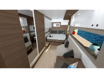 Cabin on Sonhos, a Bali 4.4 catamaran at Port Elizabeth, Saint Vincent and the Grenadines