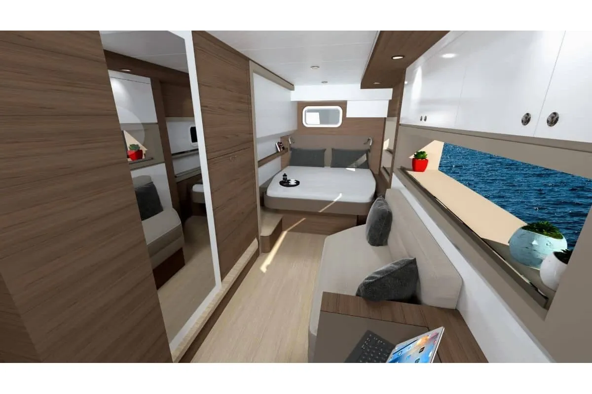 Cabin on Sonhos, a Bali 4.4 catamaran at Port Elizabeth, Saint Vincent and the Grenadines