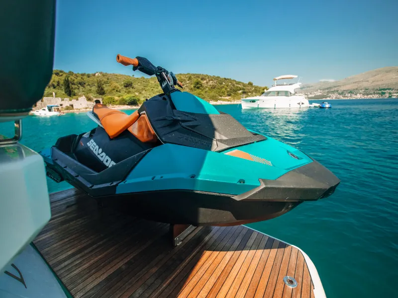 Borimir, a Bavaria R40 motorboat at Seget Donji, Croatia