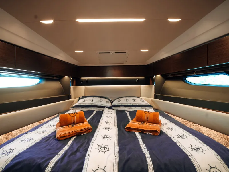 Cabin on Borimir, a Bavaria R40 motorboat at Seget Donji, Croatia