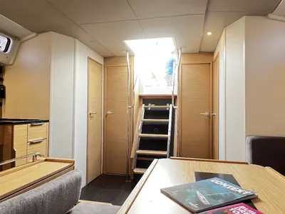 Salon of DORiS, a Hanse 460 sailboat at Fethiye, Turkey