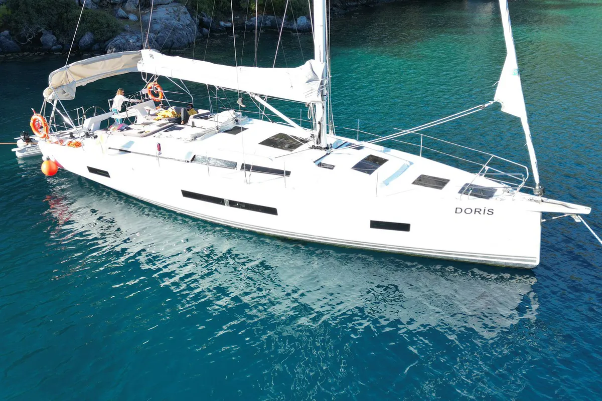 Exterior view of DORiS, a Hanse 460 sailboat at Fethiye, Turkey
