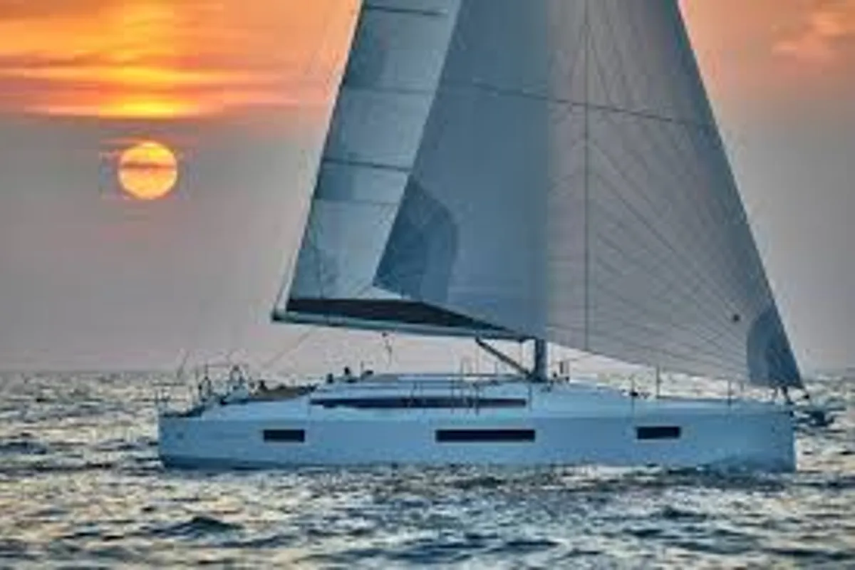 Exterior view of Circe, a Jeanneau Sun Odyssey 410 sailboat at Volos, Greece