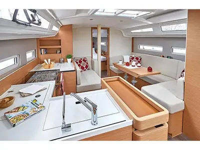 Galley of Circe, a Jeanneau Sun Odyssey 410 sailboat at Volos, Greece