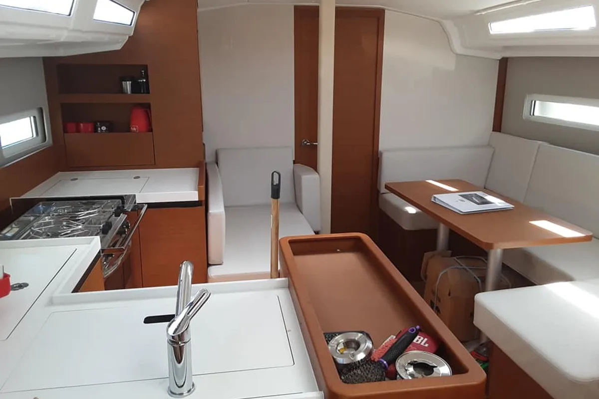 Galley of Circe, a Jeanneau Sun Odyssey 410 sailboat at Volos, Greece