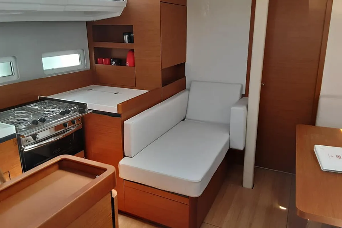 Galley of Circe, a Jeanneau Sun Odyssey 410 sailboat at Volos, Greece