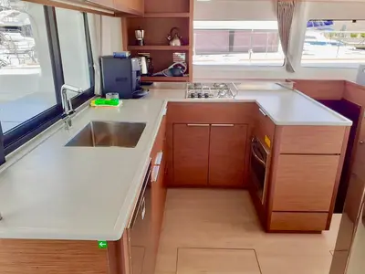 Galley of BUTTERFLY, a Lagoon 46 catamaran at Šibenik, Croatia