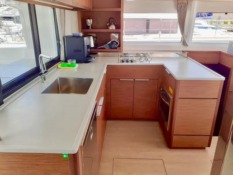 Galley of BUTTERFLY, a Lagoon 46 catamaran at Šibenik, Croatia