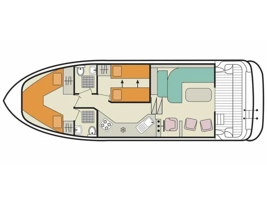 Floor plan of Caprice - Comfort 22, a Cygnet Caprice motorboat at Jarnac, France