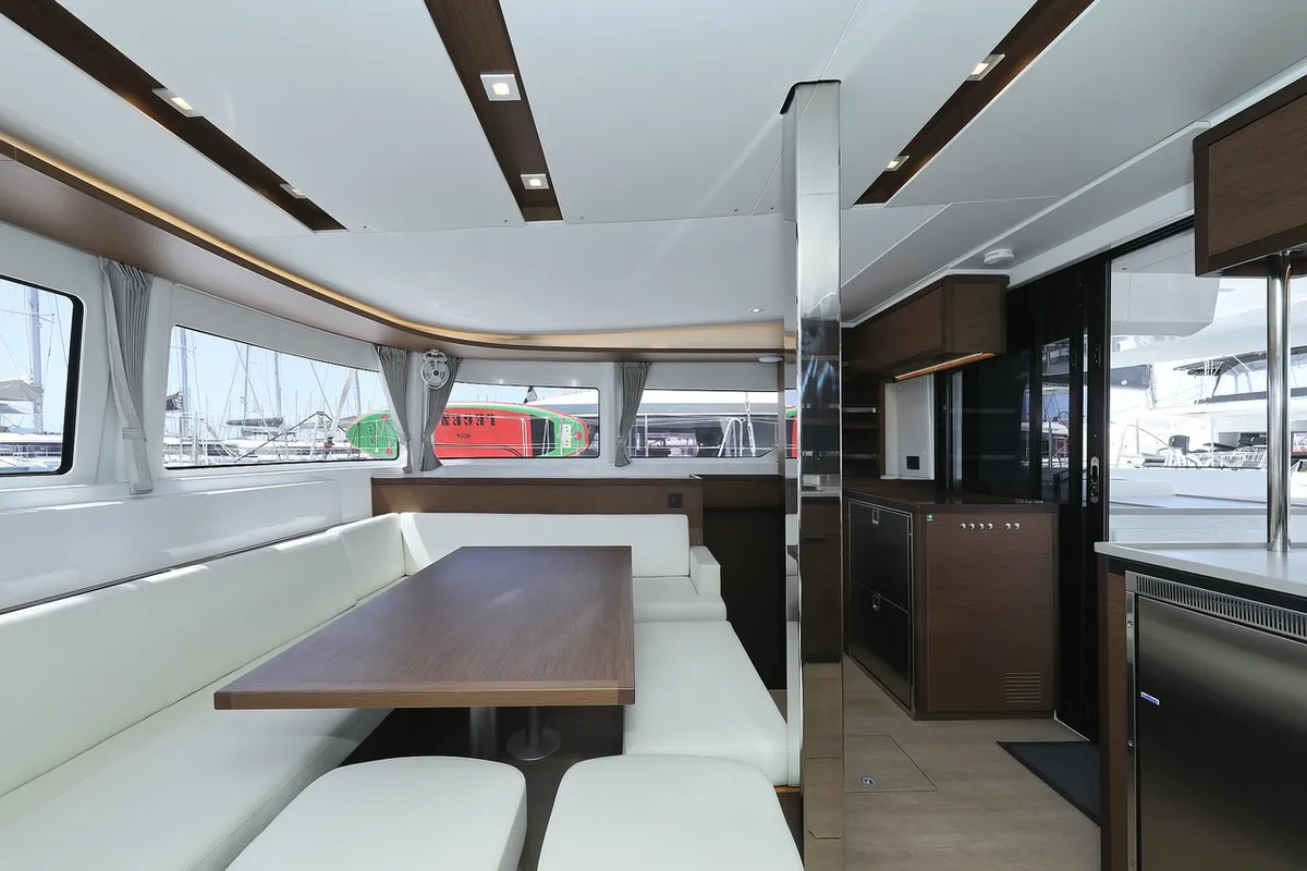 Salon of Panos, a Lagoon 46 catamaran at Sukošan, Croatia