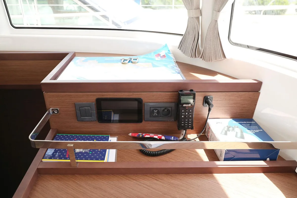 Cockpit of Panos, a Lagoon 46 catamaran at Sukošan, Croatia