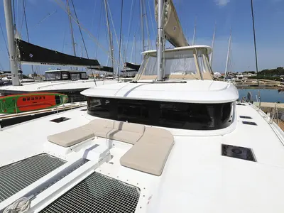 Deck of Panos, a Lagoon 46 catamaran at Sukošan, Croatia