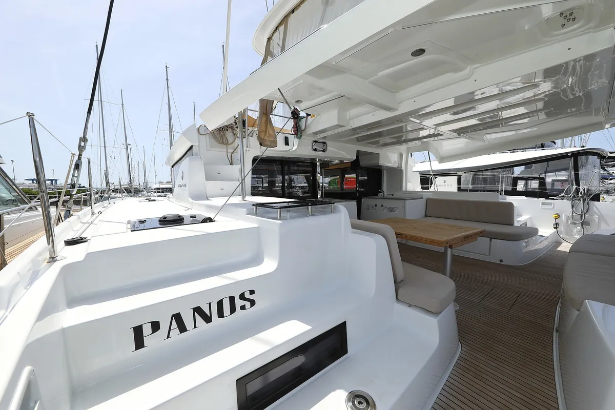Deck of Panos, a Lagoon 46 catamaran at Sukošan, Croatia