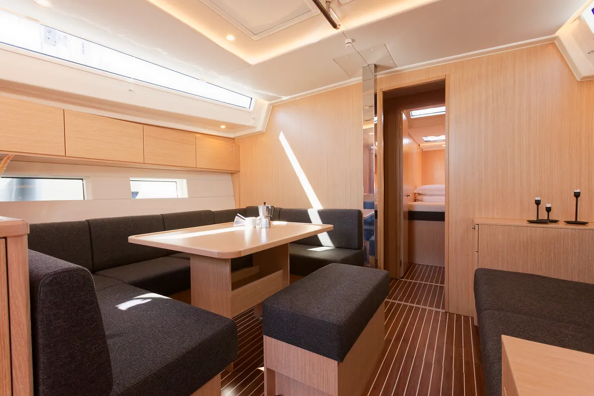 Salon of Mathilda, a Bavaria C50 Style sailboat at Grad Kaštela, Croatia