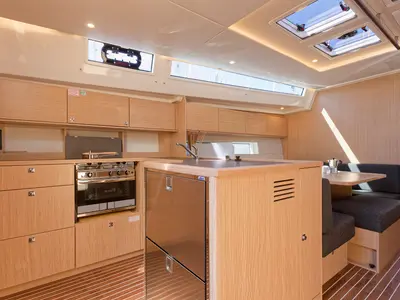 Galley of Mathilda, a Bavaria C50 Style sailboat at Grad Kaštela, Croatia