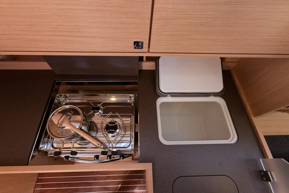 Galley of Mathilda, a Bavaria C50 Style sailboat at Grad Kaštela, Croatia