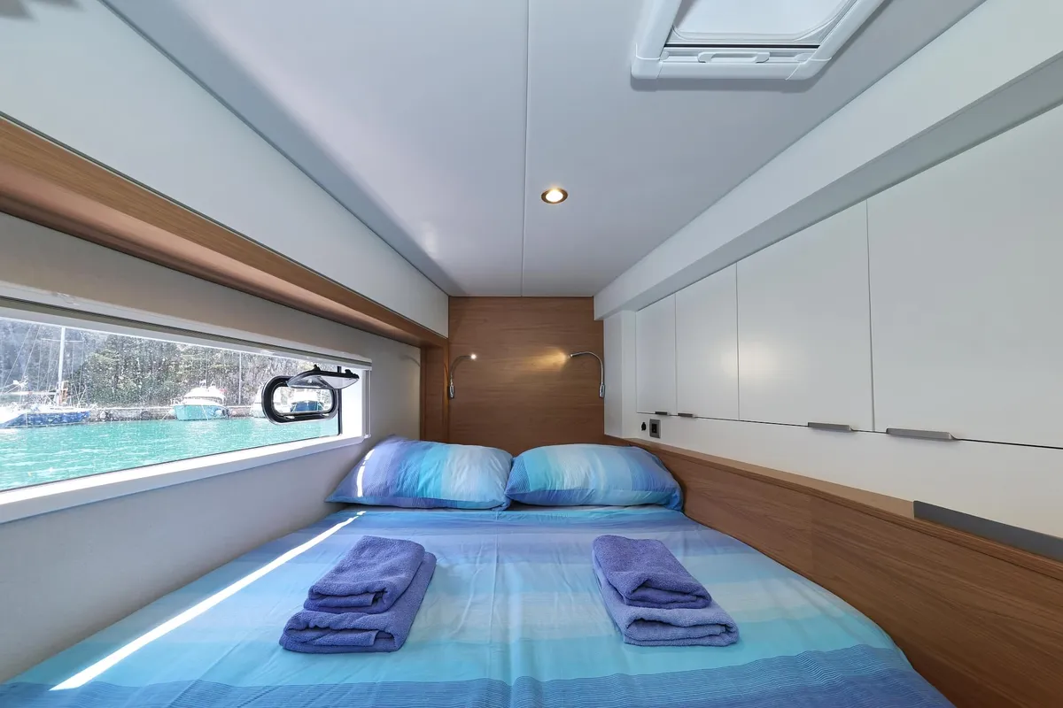 Cabin on Chèrie, a Bali 4.2 catamaran at Dubrovnik, Croatia