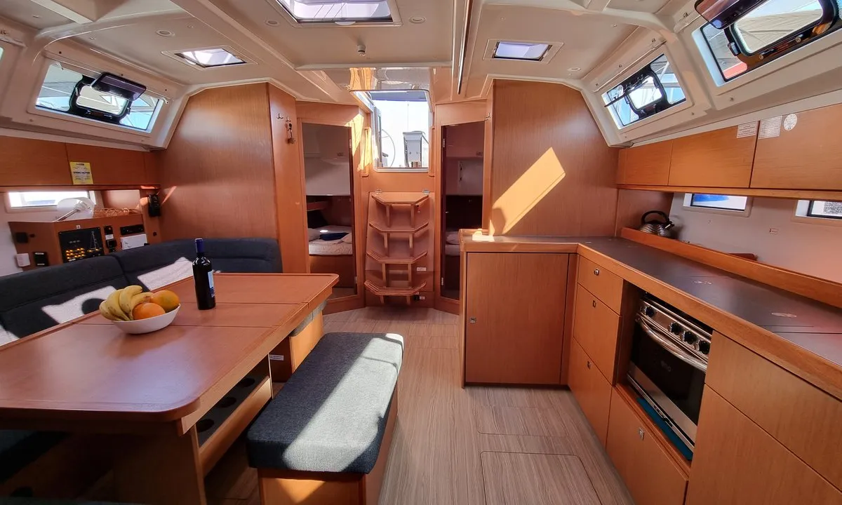 Salon of Spring Dolphin, a Bavaria Cruiser 46 sailboat at Split, Croatia