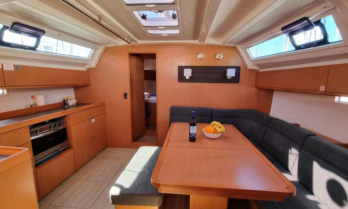 Salon of Spring Dolphin, a Bavaria Cruiser 46 sailboat at Split, Croatia