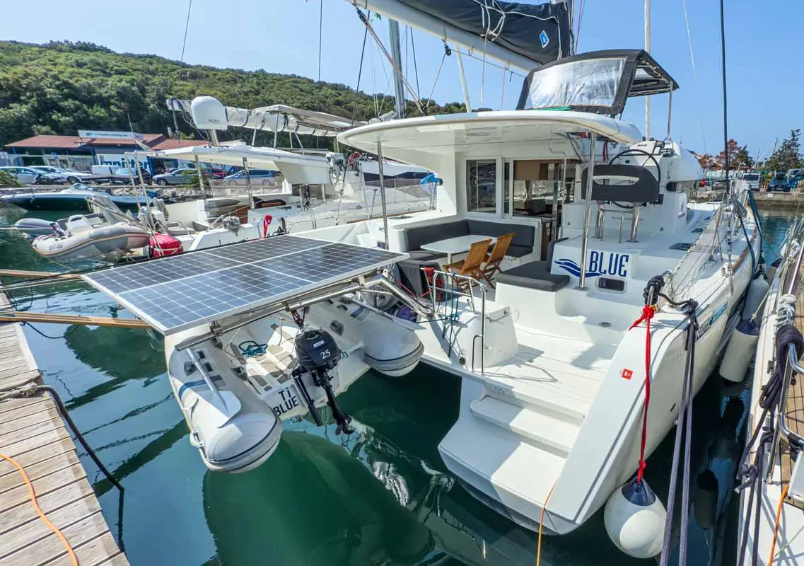 Exterior view of Blue, a Lagoon 40 catamaran at Grad Pula, Croatia