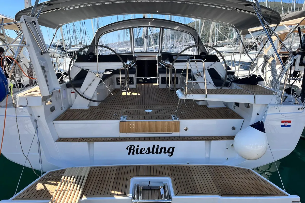 Riesling, a Hanse 460 sailboat at Seget Donji, Croatia