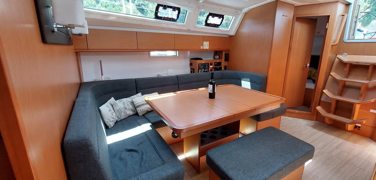 Salon of Sunny Point, a Bavaria Cruiser 46 sailboat at Dubrovnik, Croatia
