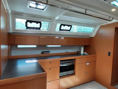 Galley of Sunny Point, a Bavaria Cruiser 46 sailboat at Dubrovnik, Croatia