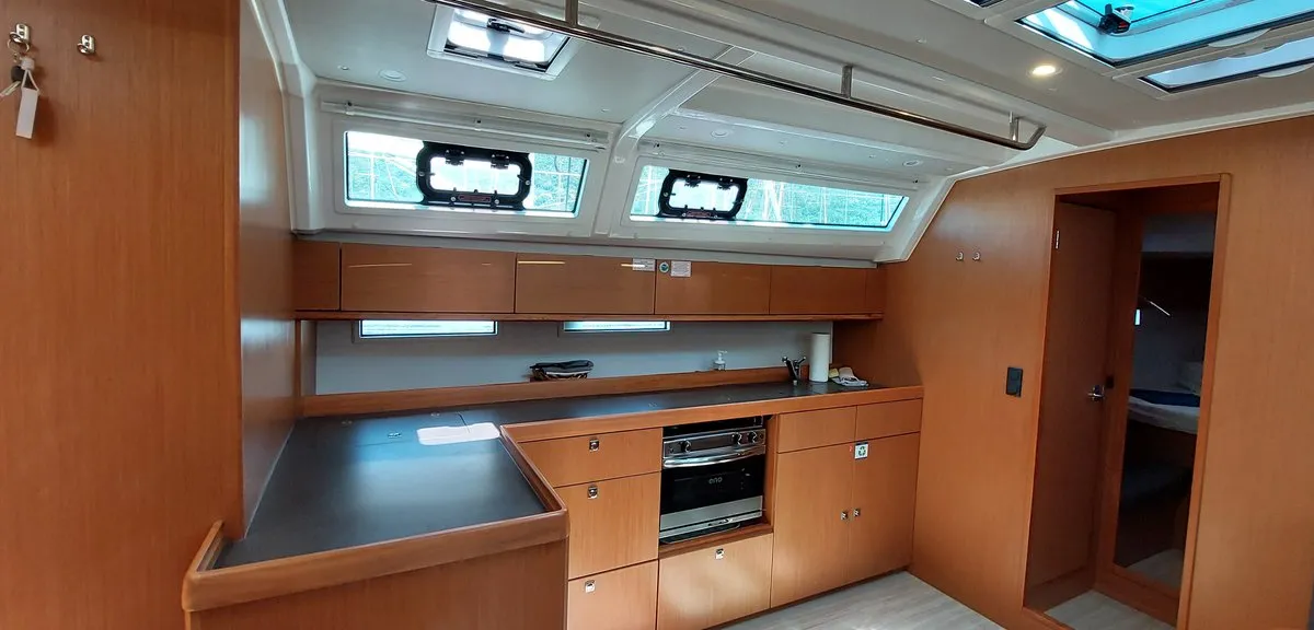 Galley of Sunny Point, a Bavaria Cruiser 46 sailboat at Dubrovnik, Croatia