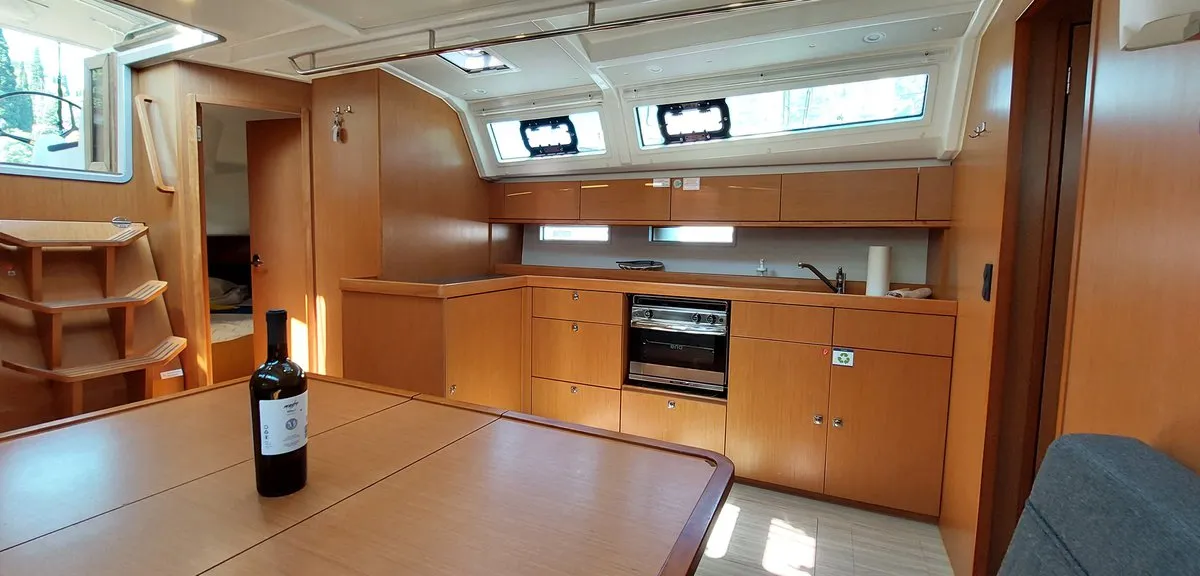 Galley of Sunny Point, a Bavaria Cruiser 46 sailboat at Dubrovnik, Croatia