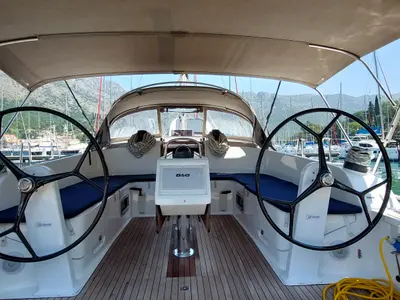 Cockpit of Sunny Point, a Bavaria Cruiser 46 sailboat at Dubrovnik, Croatia