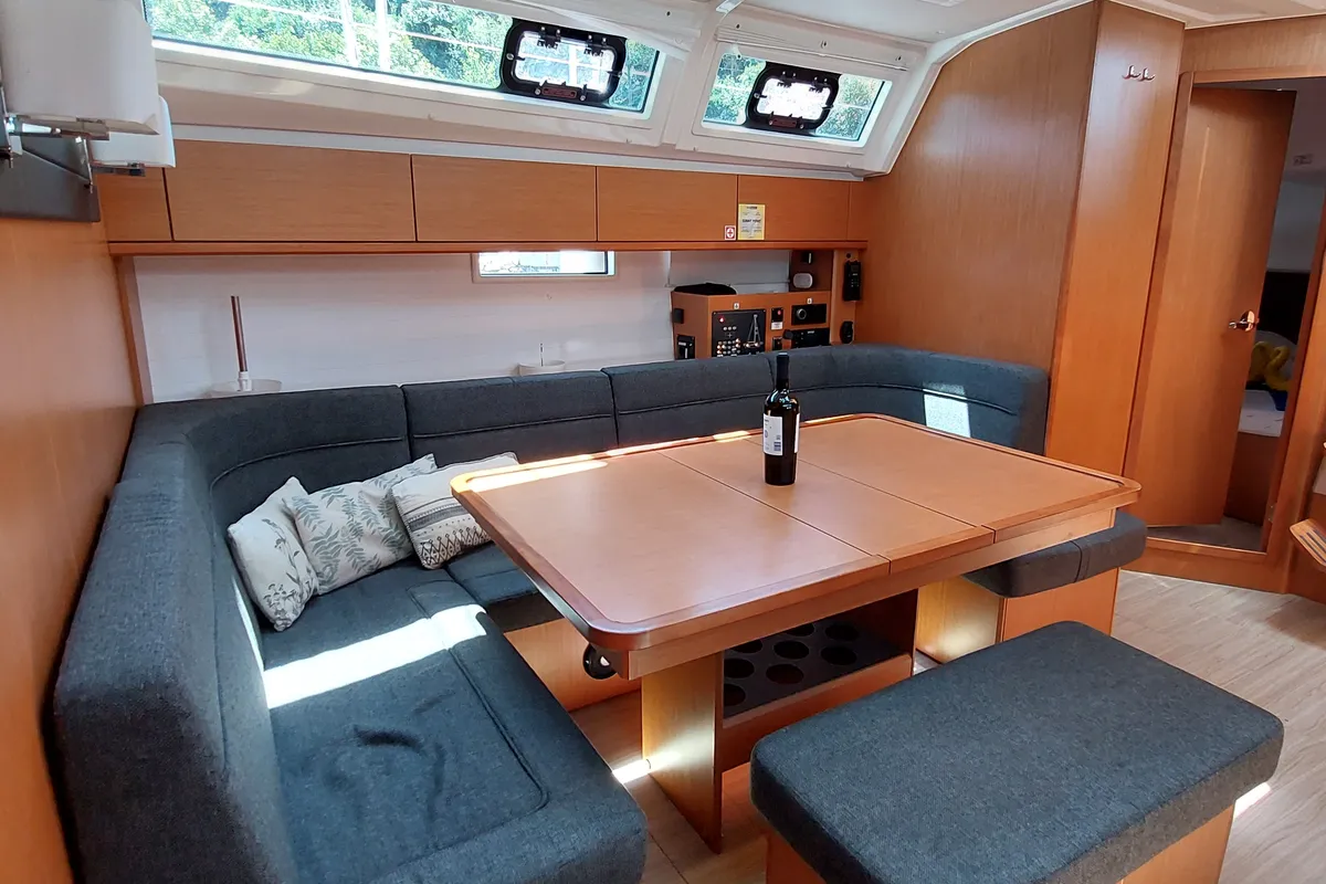 Salon of Sunny Point, a Bavaria Cruiser 46 sailboat at Dubrovnik, Croatia