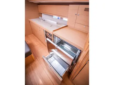 Galley of Madicken, a Dufour 460 Grand Large sailboat at Primošten, Croatia