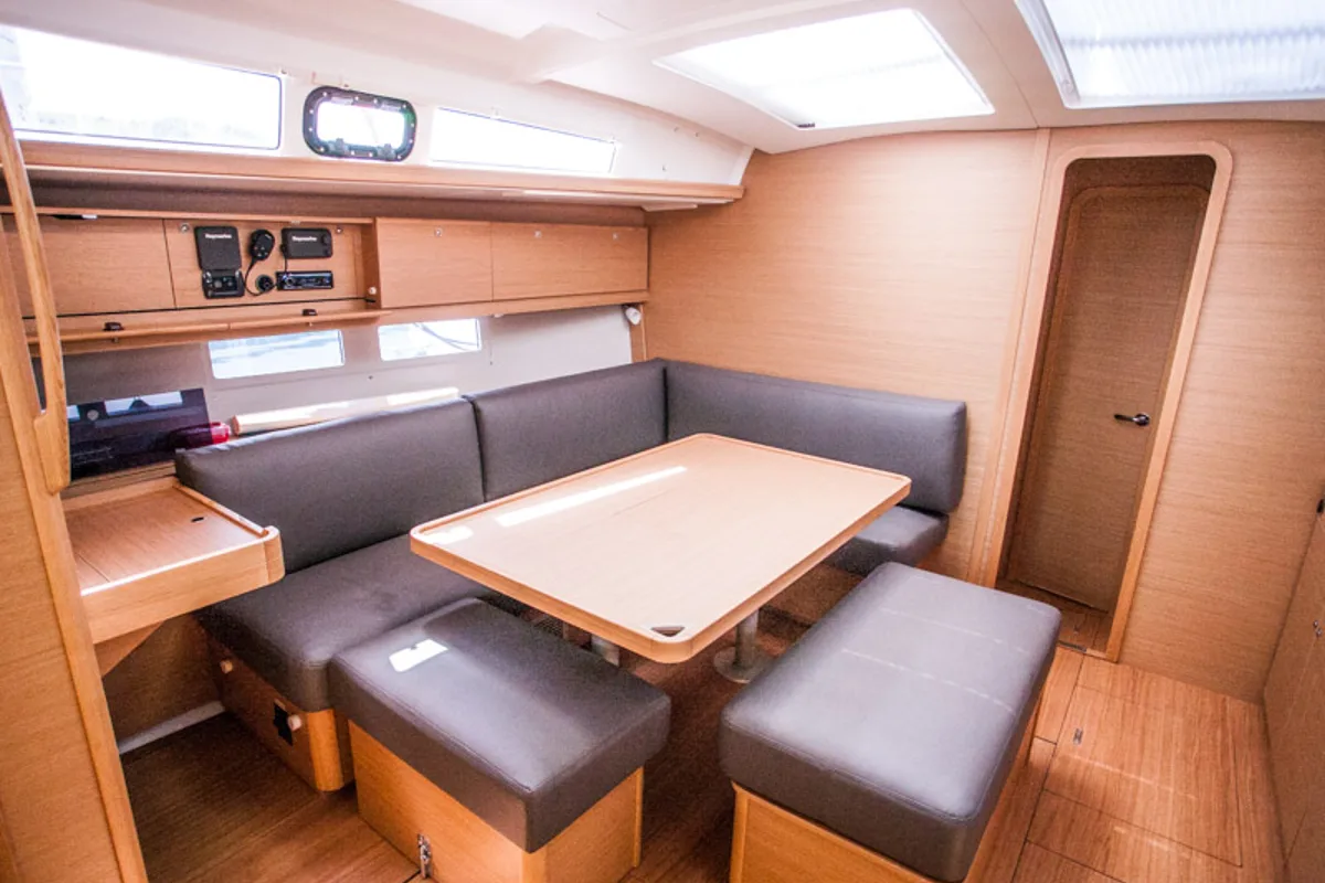 Salon of Madicken, a Dufour 460 Grand Large sailboat at Primošten, Croatia