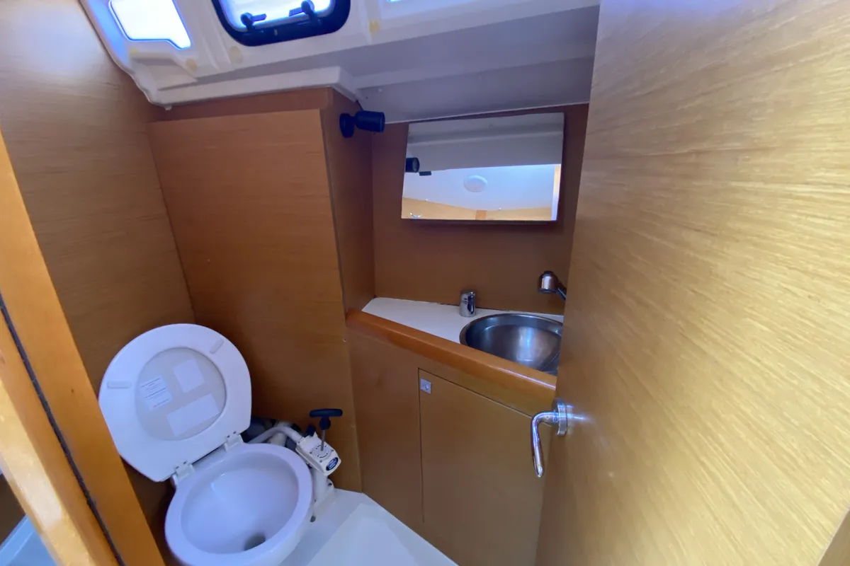 Head on Blue Dreams, a Jeanneau Sun Odyssey 349 sailboat at Fethiye, Turkey