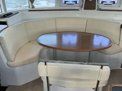 Salon of PUMA II, a Lagoon 380 catamaran at Alameda, United States