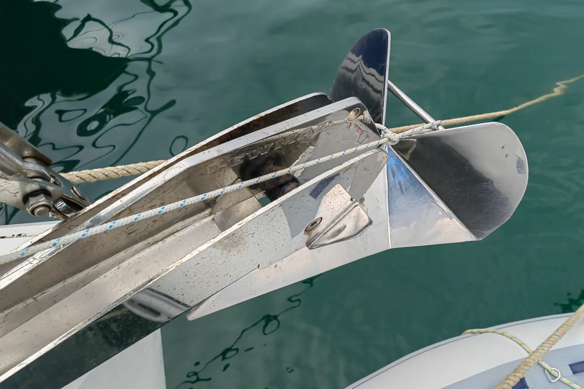 Islanders, a Jeanneau Sun Odyssey 389 sailboat at Mali Lošinj, Croatia