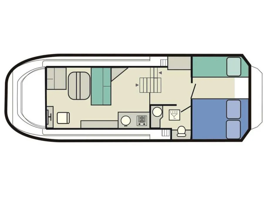 Floor plan of Sheba - Budget 1, a Cygnet Sheba motorboat at Decize, France