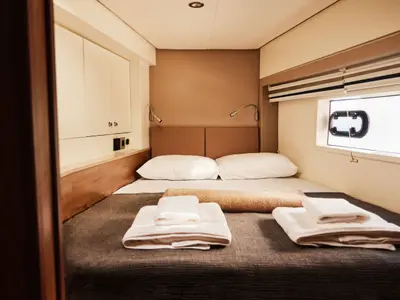 Cabin on Pisces, a Bali 4.2 catamaran at Marmaris, Turkey