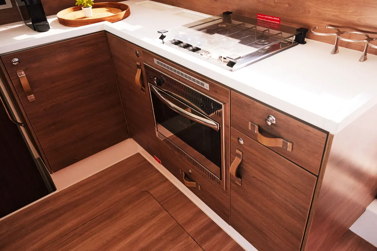 Galley of Pisces, a Bali 4.2 catamaran at Marmaris, Turkey