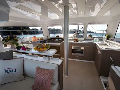 Galley of Ida, a Bali Catspace catamaran at Marmaris, Turkey