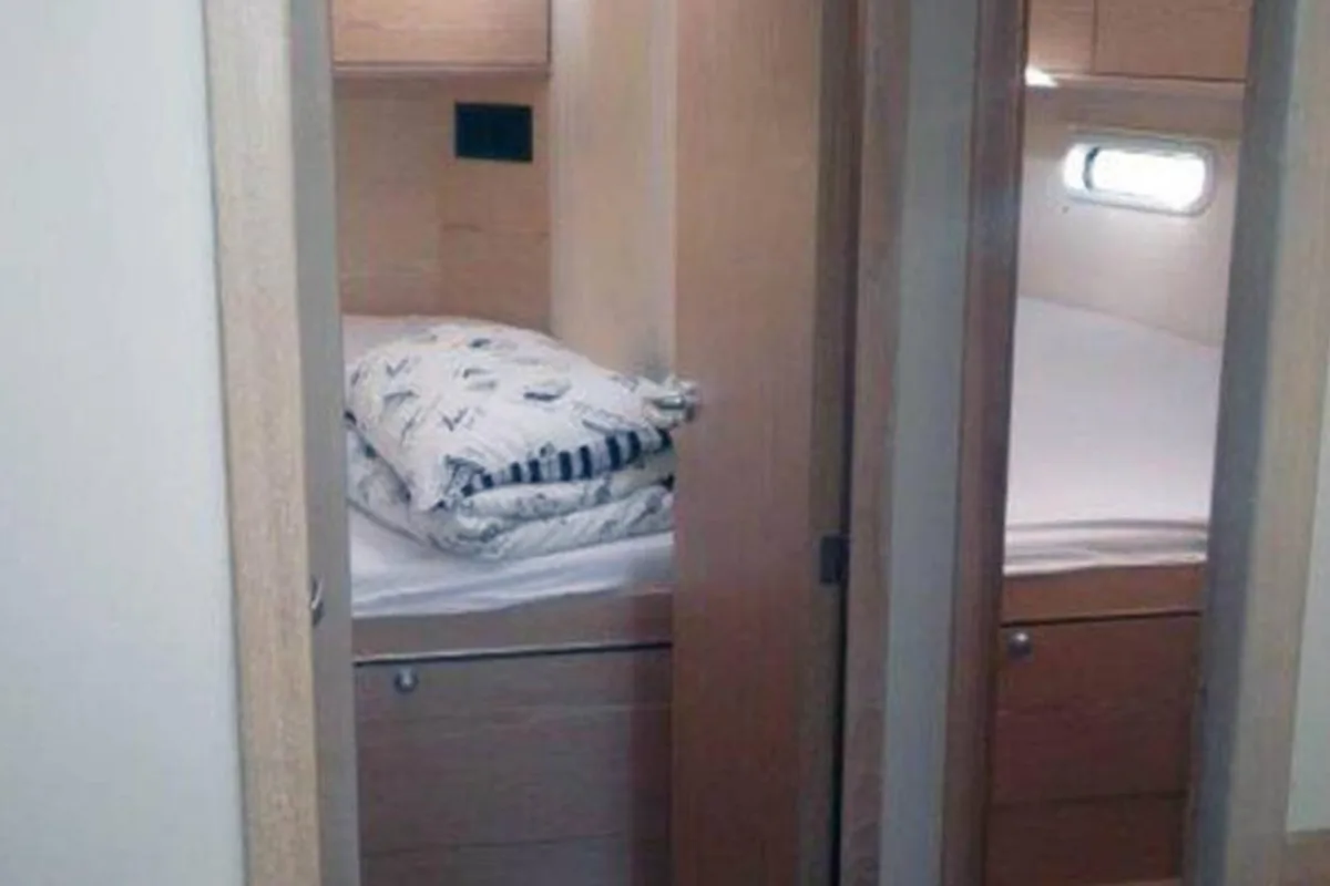 Cabin on Solan, a Hanse 575 sailboat at Lavrion, Greece