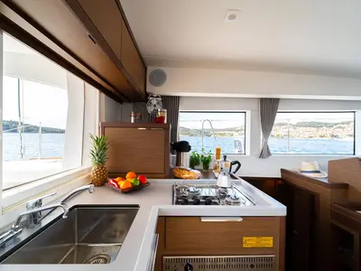 Galley of Sound of Silence, a Lagoon 40 catamaran at Grad Šibenik, Croatia